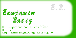 benjamin matiz business card